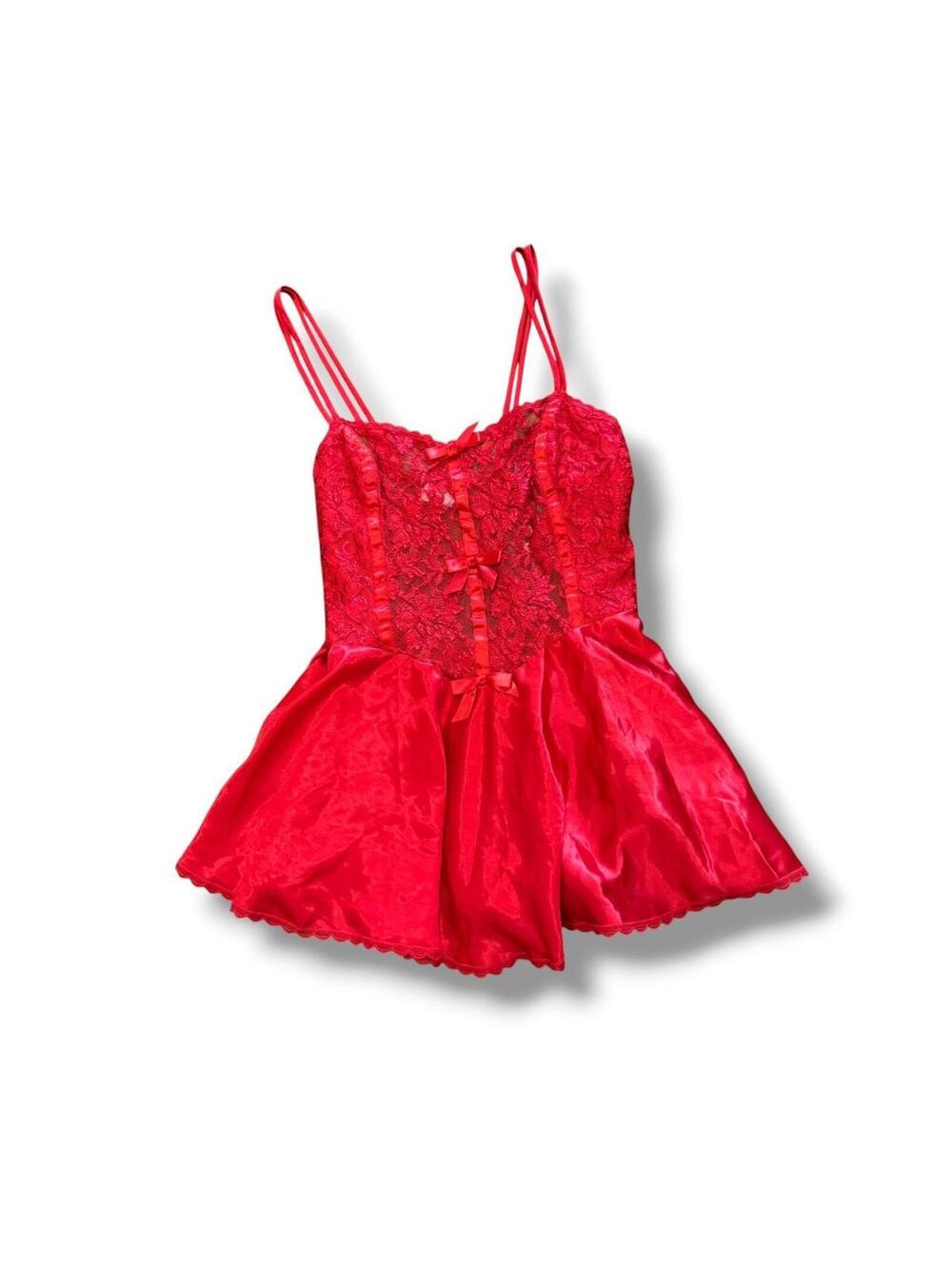 Red Lace Nylon & Lace Camisole Tank